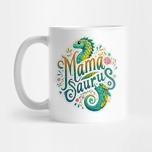 Mamma Saurus - Floral Dinosaur Delight Mug